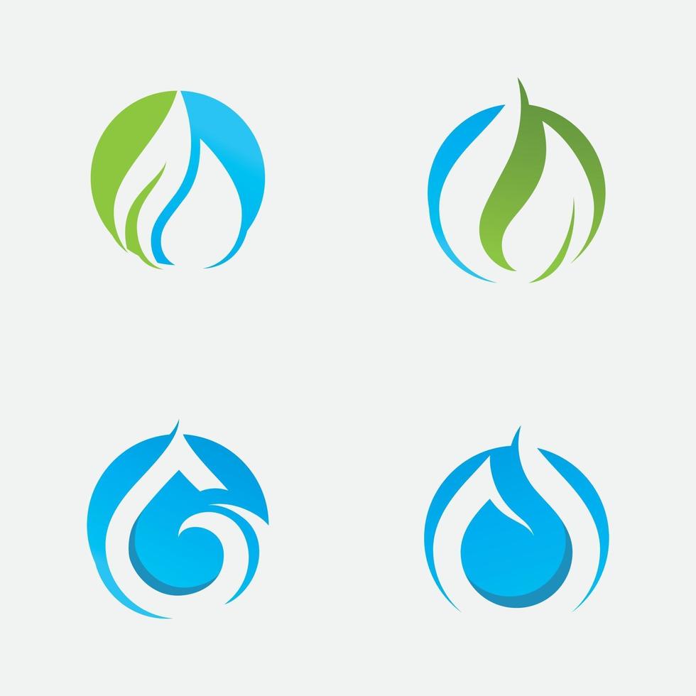 gota de água natureza logotipo modelo ilustração vetorial vetor