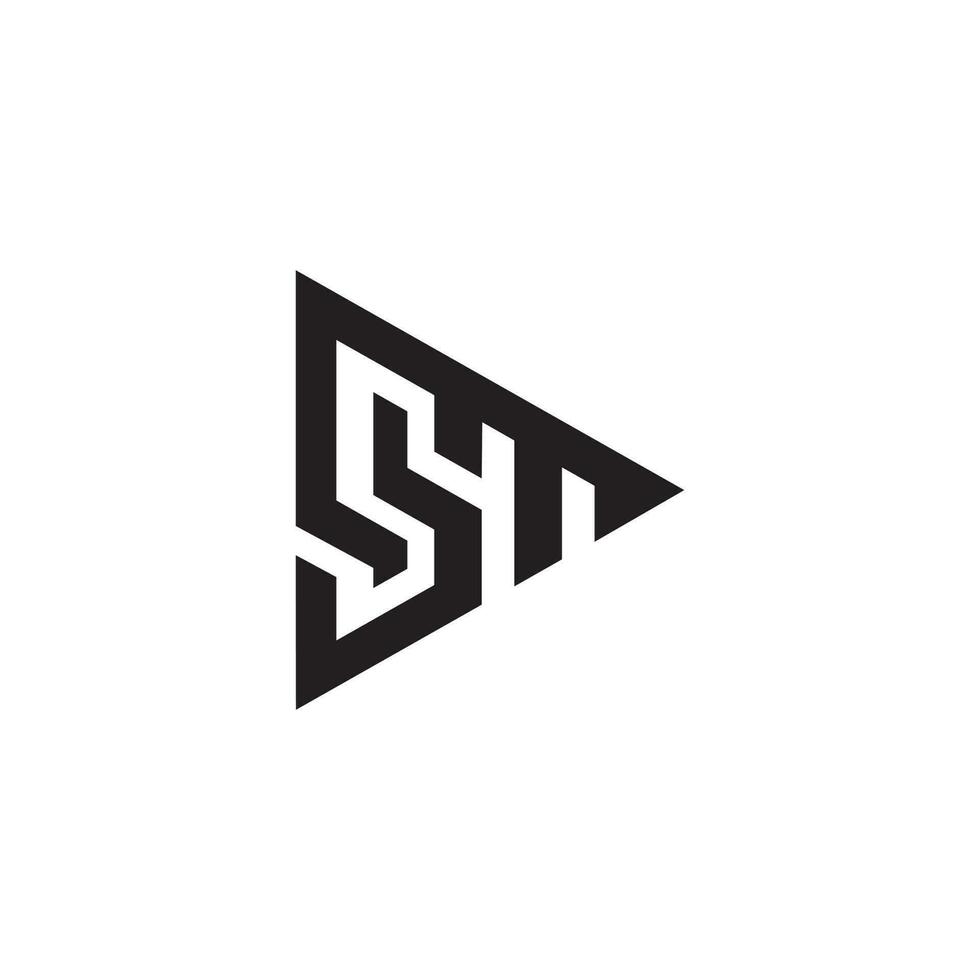 sm moderno negativo espaço único triângulo forma monograma logotipo. sm logotipo. em logotipo vetor