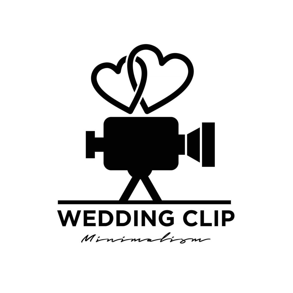 filme de estúdio de casamento produção de filme de vídeo com ilustração de ícone de vetor de design de logotipo de anel de diamante