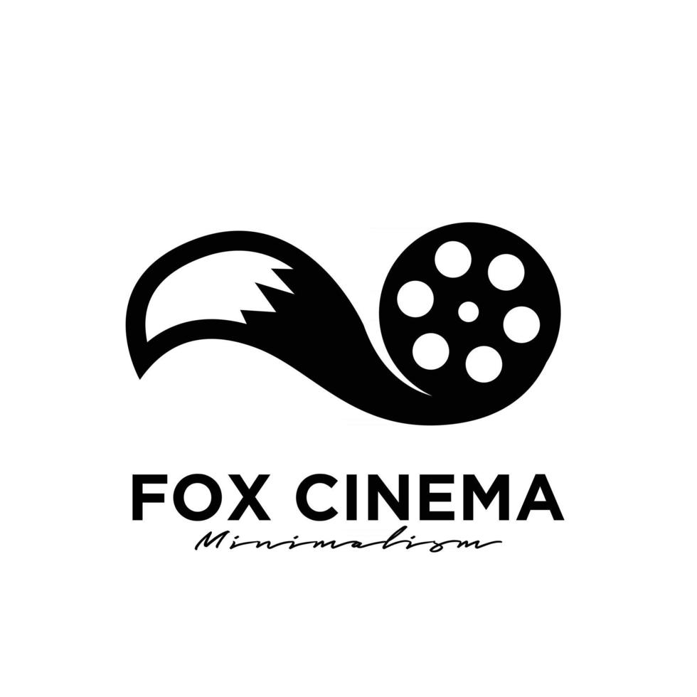 raposa cauda estúdio filme cinema filme produção logo design ilustração vetorial vetor