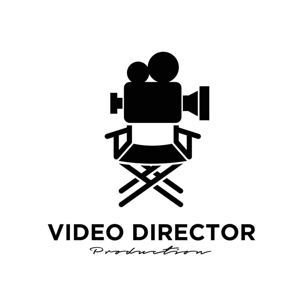 diretor estúdio filme vídeo cinema filme produção logo design vector icon ilustração