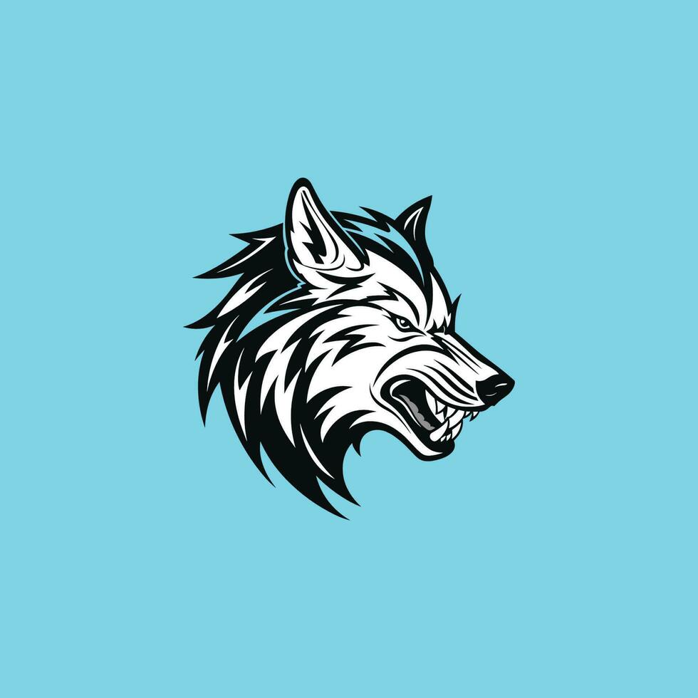logotipo da equipe de mascote lobo esports vetor