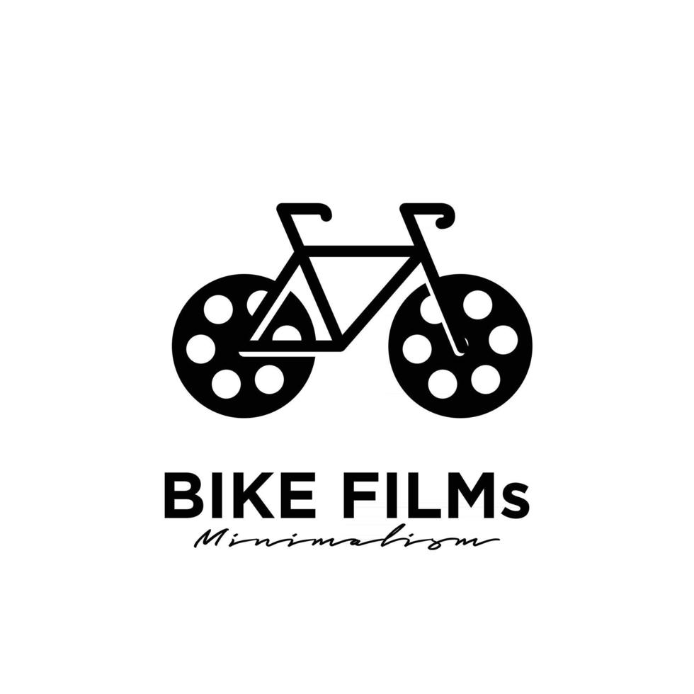 bicicleta filmes estúdio filme vídeo cinema cinematografia filme produção logo design vector icon ilustração