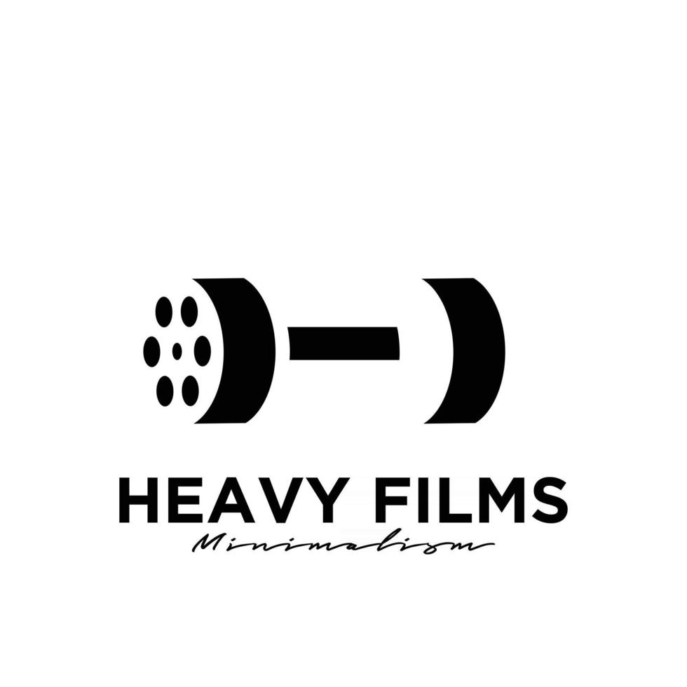 filmes pesados estúdio filme vídeo cinema cinematografia filme produção logo design vector icon ilustração