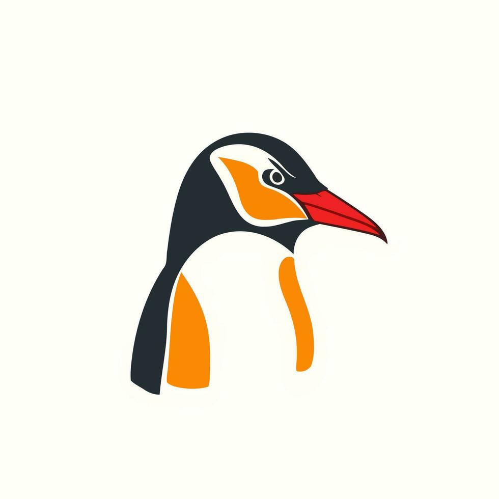 pinguim cabeça logotipo vetor - pássaro marca símbolo