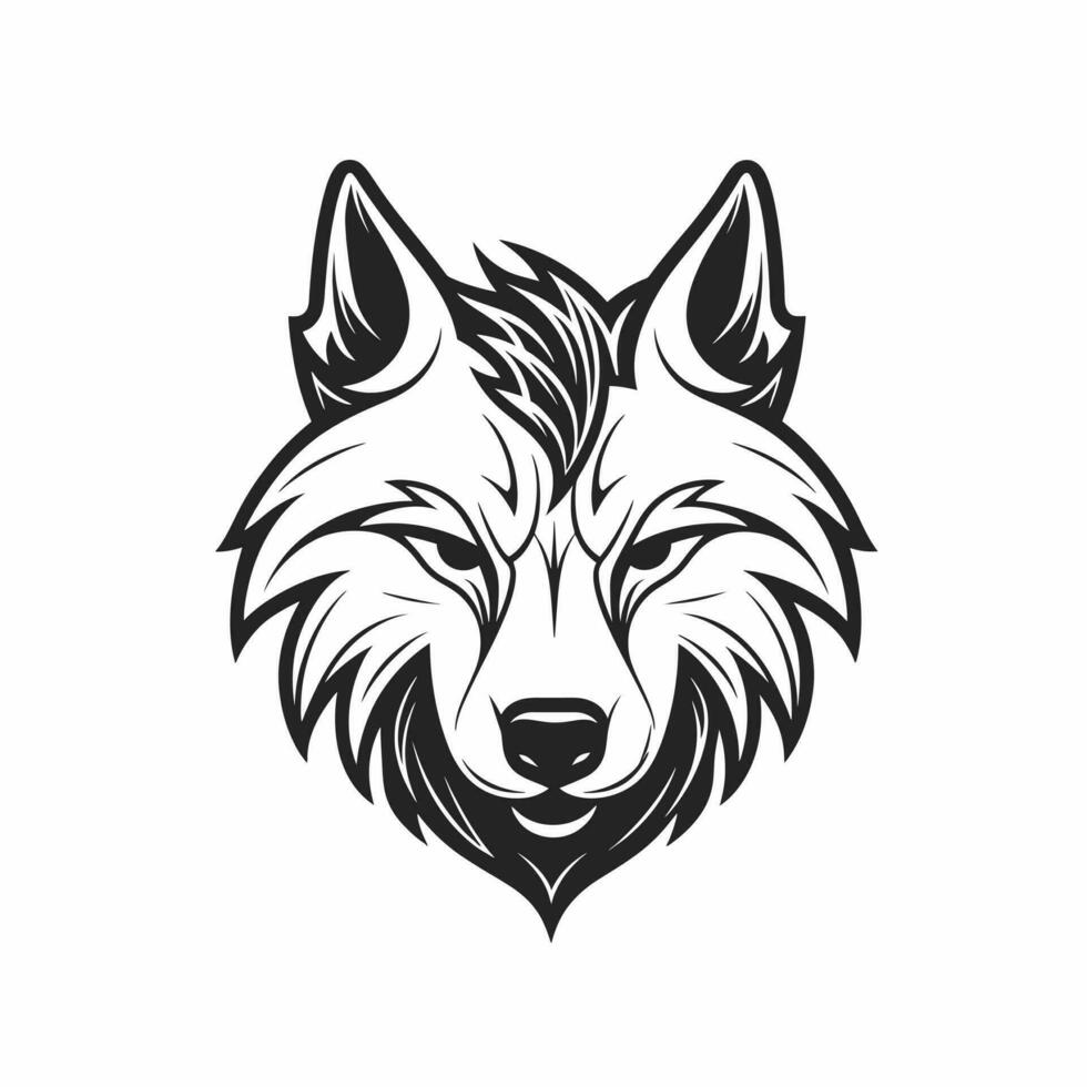 Lobo cabeça logotipo vetor - animal marca símbolo