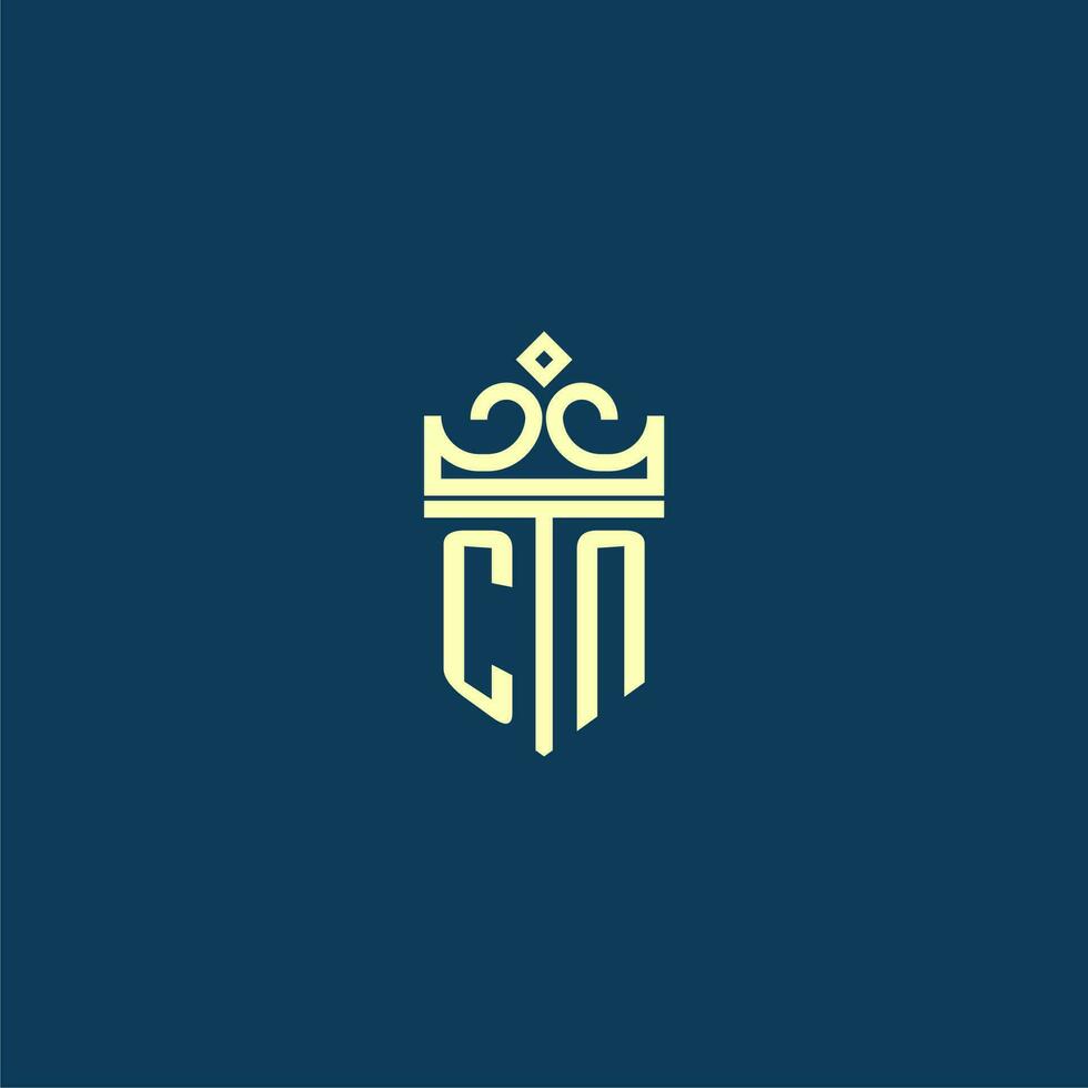cn inicial monograma escudo logotipo Projeto para coroa vetor imagem