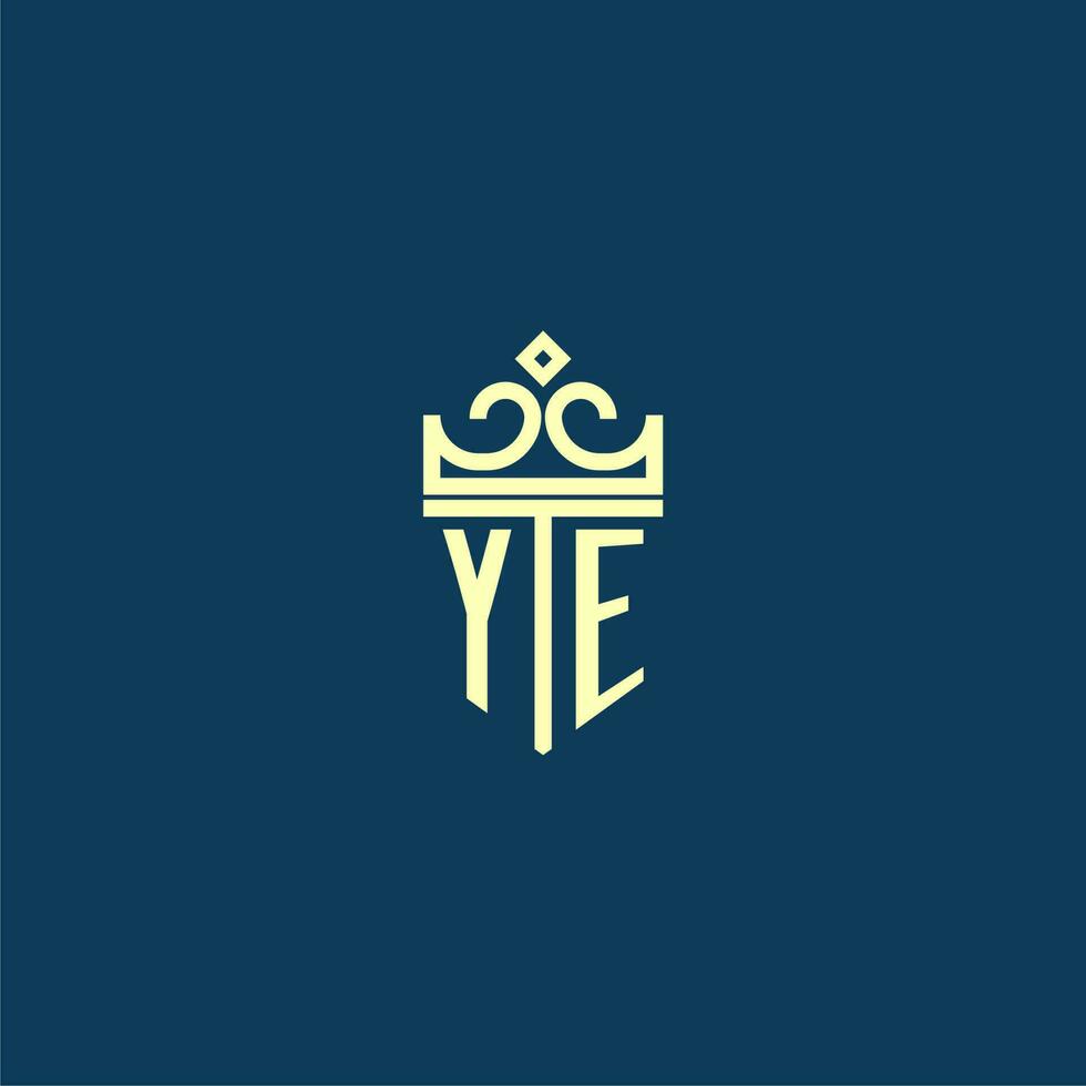 vós inicial monograma escudo logotipo Projeto para coroa vetor imagem