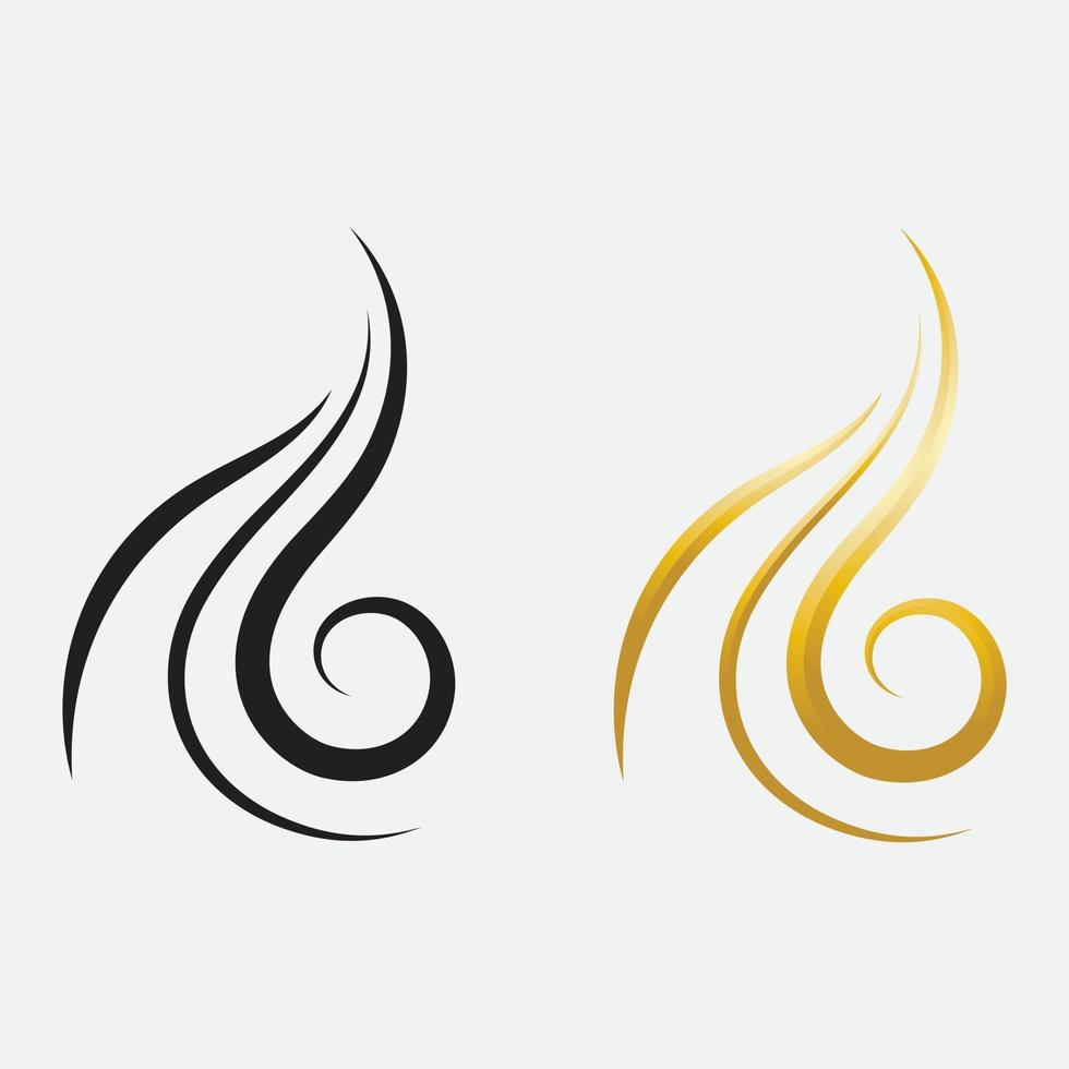 logotipo e símbolos de mulher de cabelo vetor