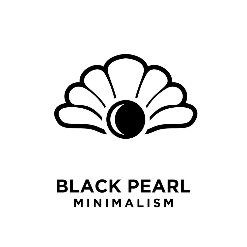 Simples preto pérola minimalismo vetor ícone linha logotipo ilustração design