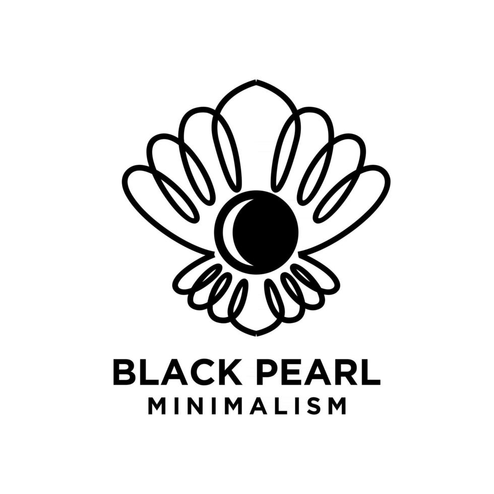 Simples preto pérola minimalismo vetor ícone linha logotipo ilustração design