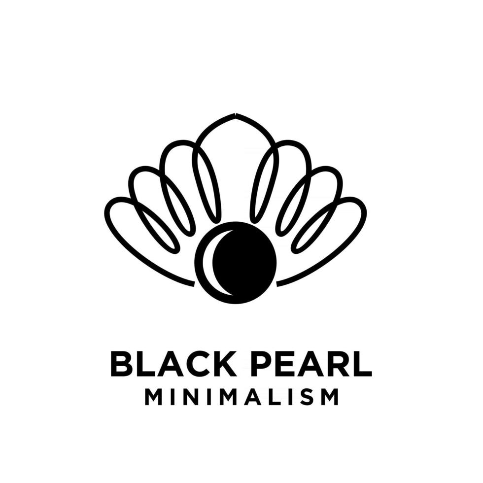 Simples preto pérola minimalismo vetor ícone linha logotipo ilustração design