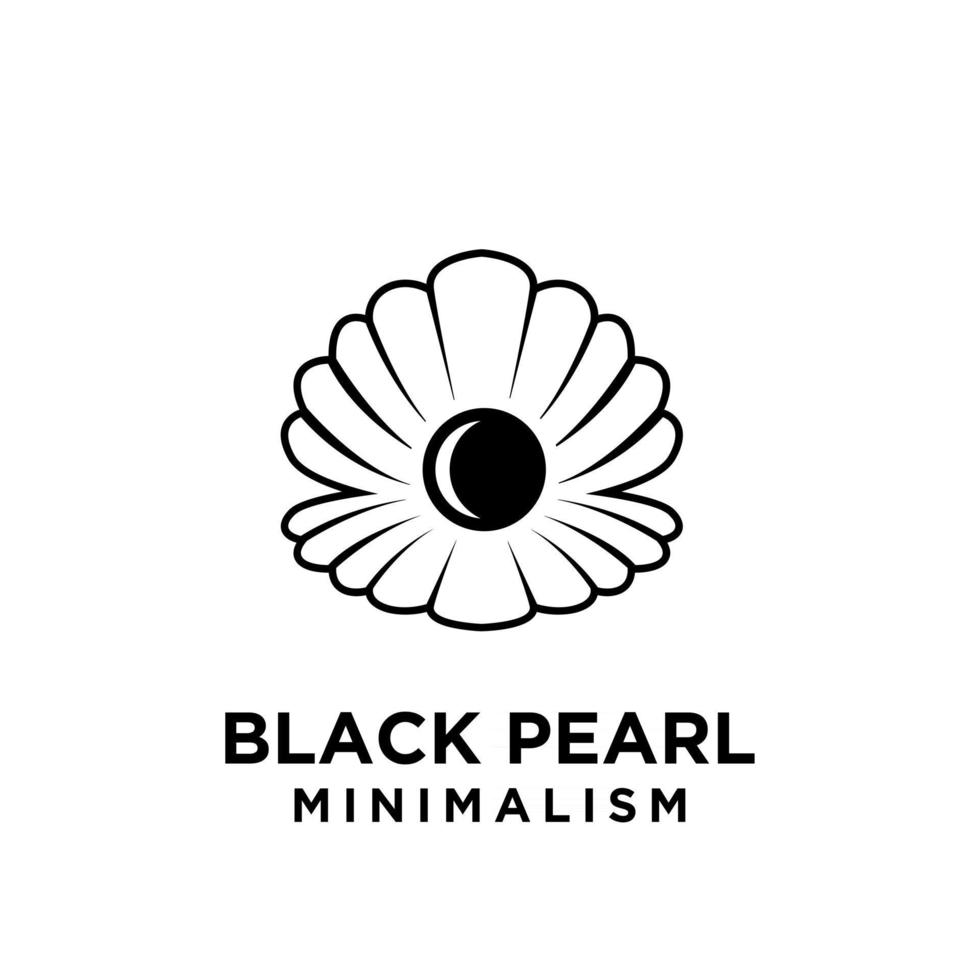 Simples preto pérola minimalismo vetor ícone linha logotipo ilustração design
