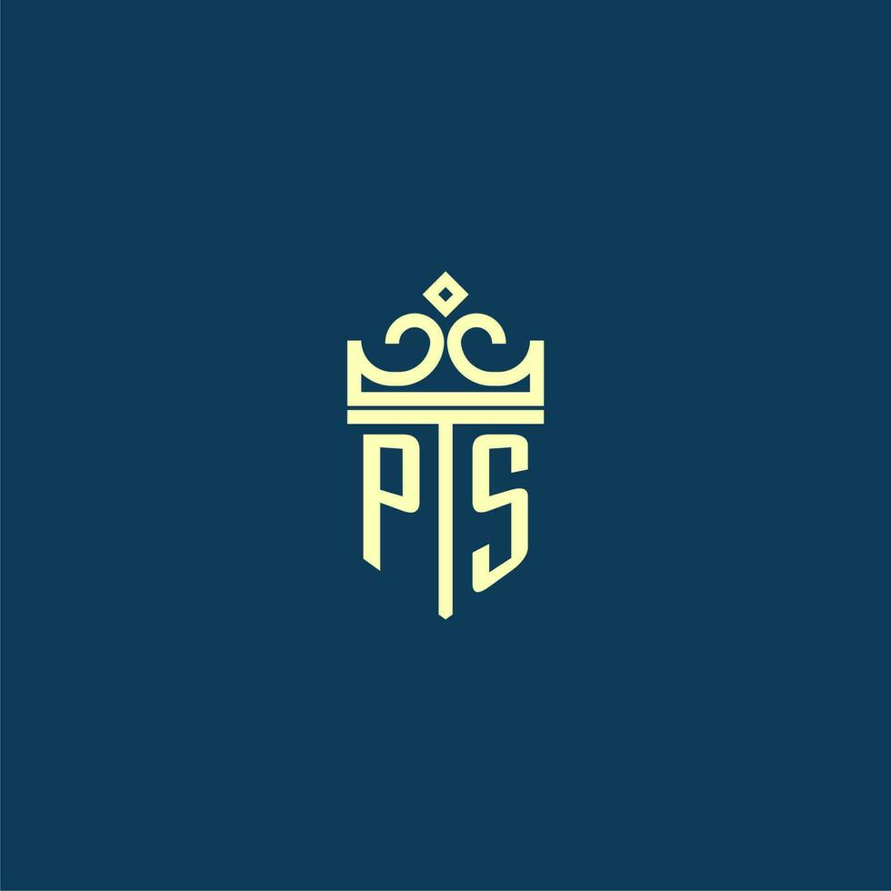 ps inicial monograma escudo logotipo Projeto para coroa vetor imagem