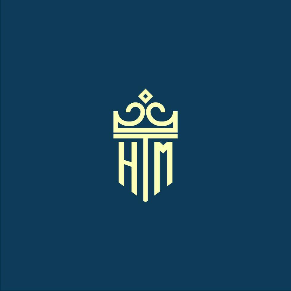 hm inicial monograma escudo logotipo Projeto para coroa vetor imagem