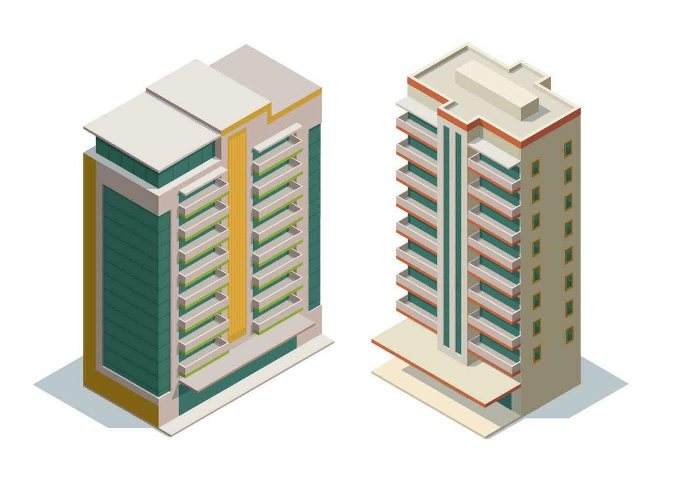 Cidade apartamento ou escritório edifícios vetor