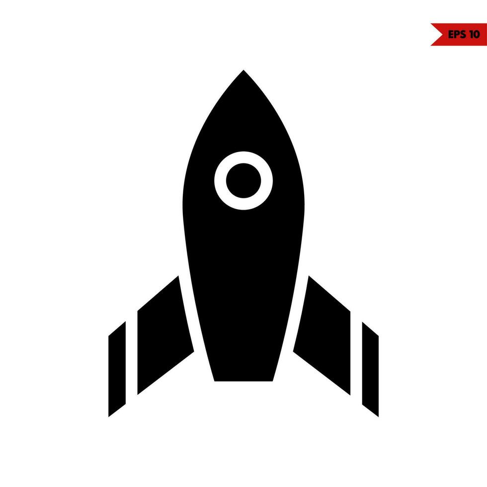 ícone de glifo de foguete vetor