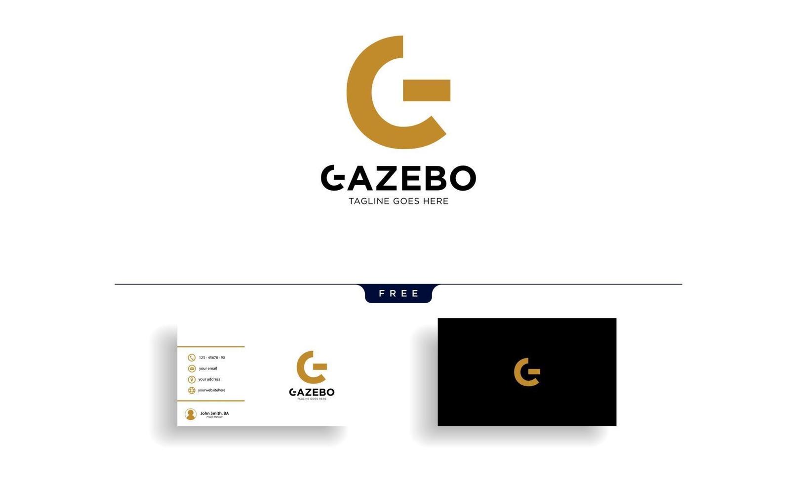 ouro letra g modelo de logotipo criativo com vetor de modelo de design de cartão de visita