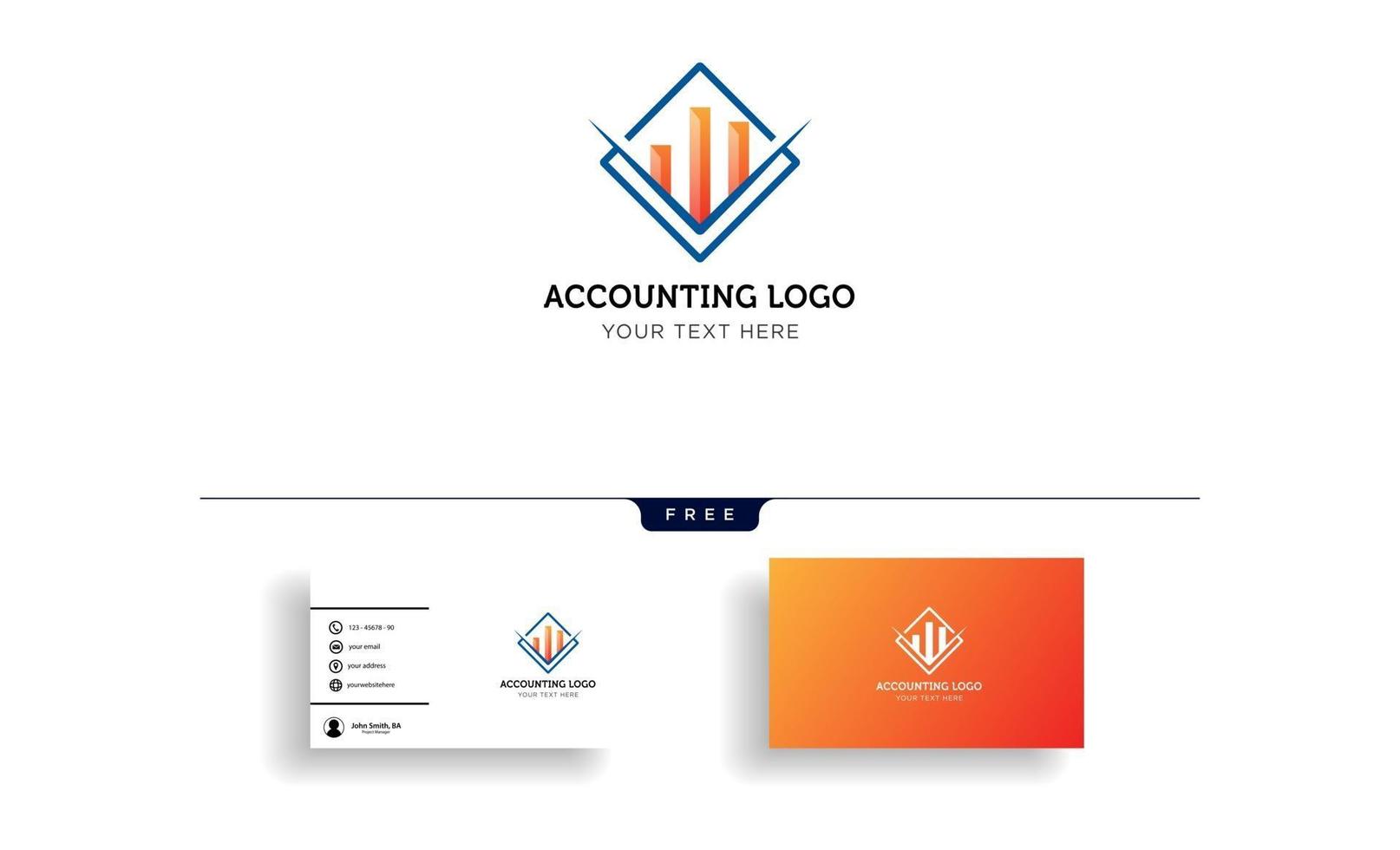 vetor de modelo de logotipo criativo de contabilidade finanças isolado com vetor de design de cartão de visita