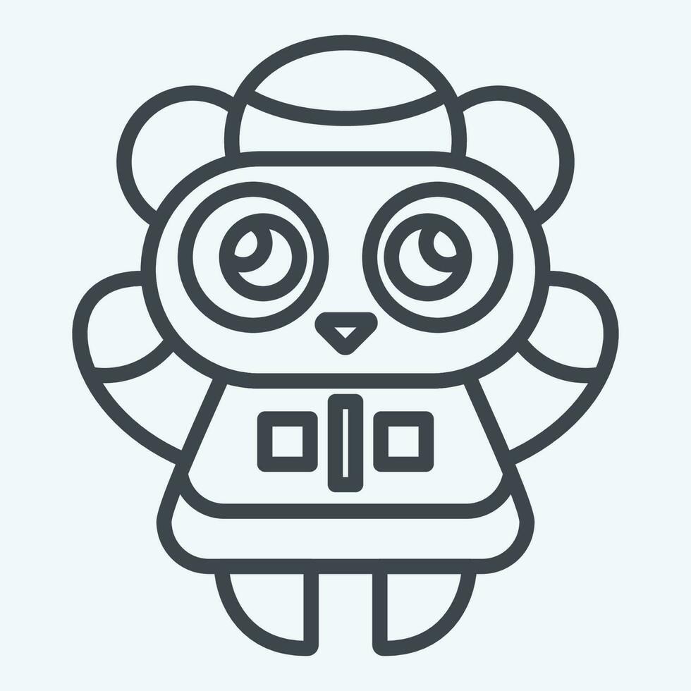 ícone panda. relacionado para chinês Novo ano símbolo. linha estilo. simples Projeto editável vetor