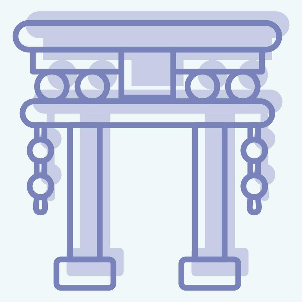 ícone torii portão. relacionado para chinês Novo ano símbolo. dois tom estilo. simples Projeto editável vetor