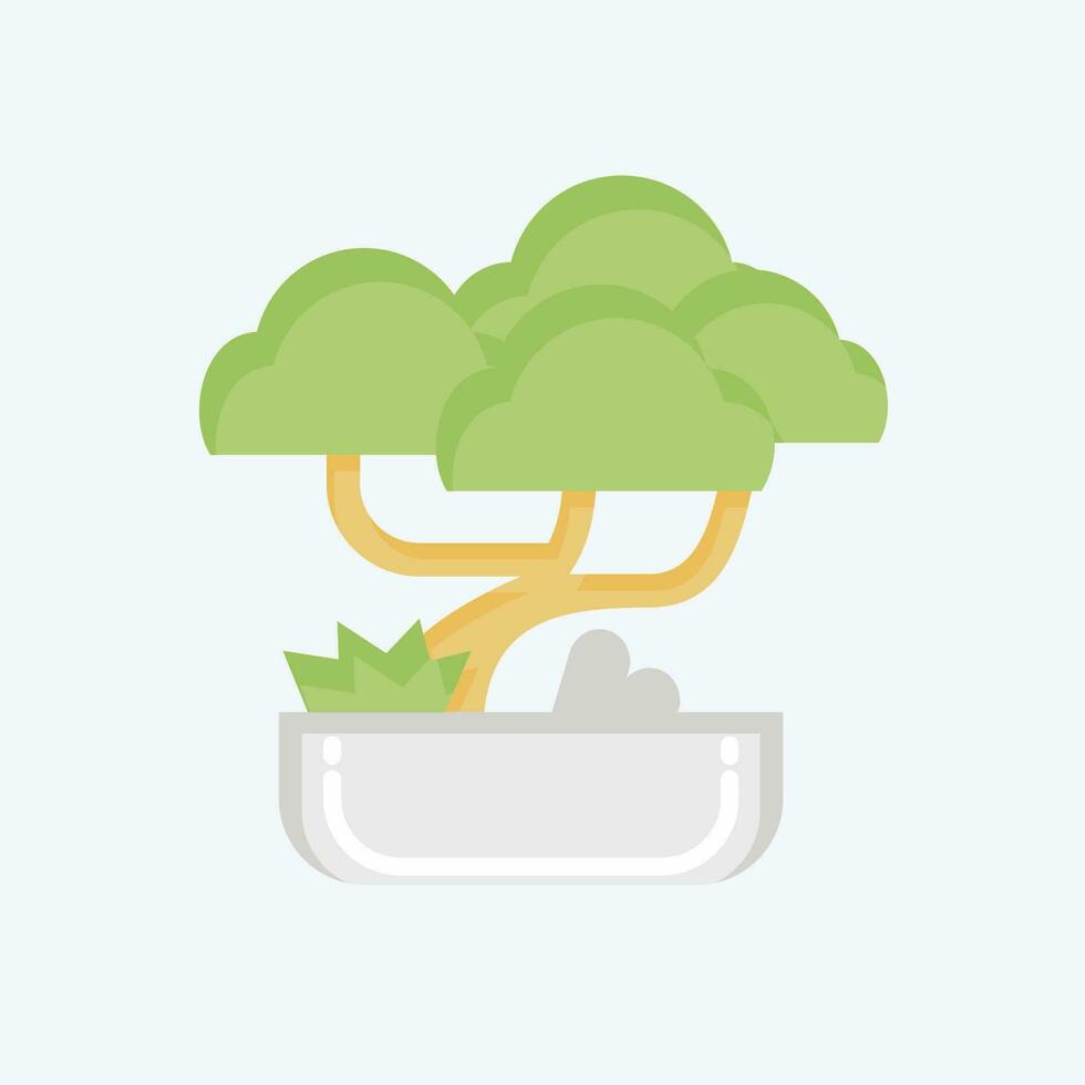 ícone bonsai. relacionado para chinês Novo ano símbolo. plano estilo. simples Projeto editável vetor