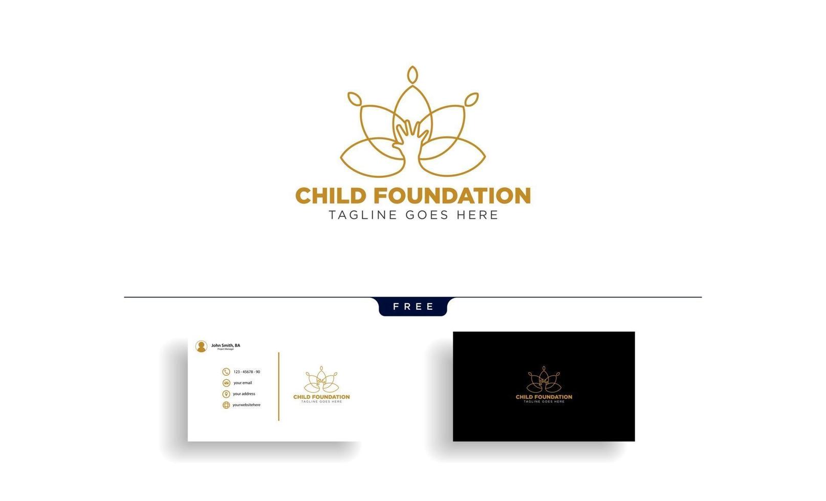 vetor de modelo de logotipo de cuidado de mãe e filho ou crianças isolado com vetor de cartão de visita