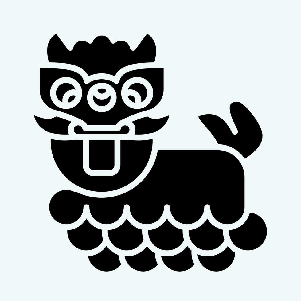 ícone chinês leão. relacionado para chinês Novo ano símbolo. glifo estilo. simples Projeto editável vetor