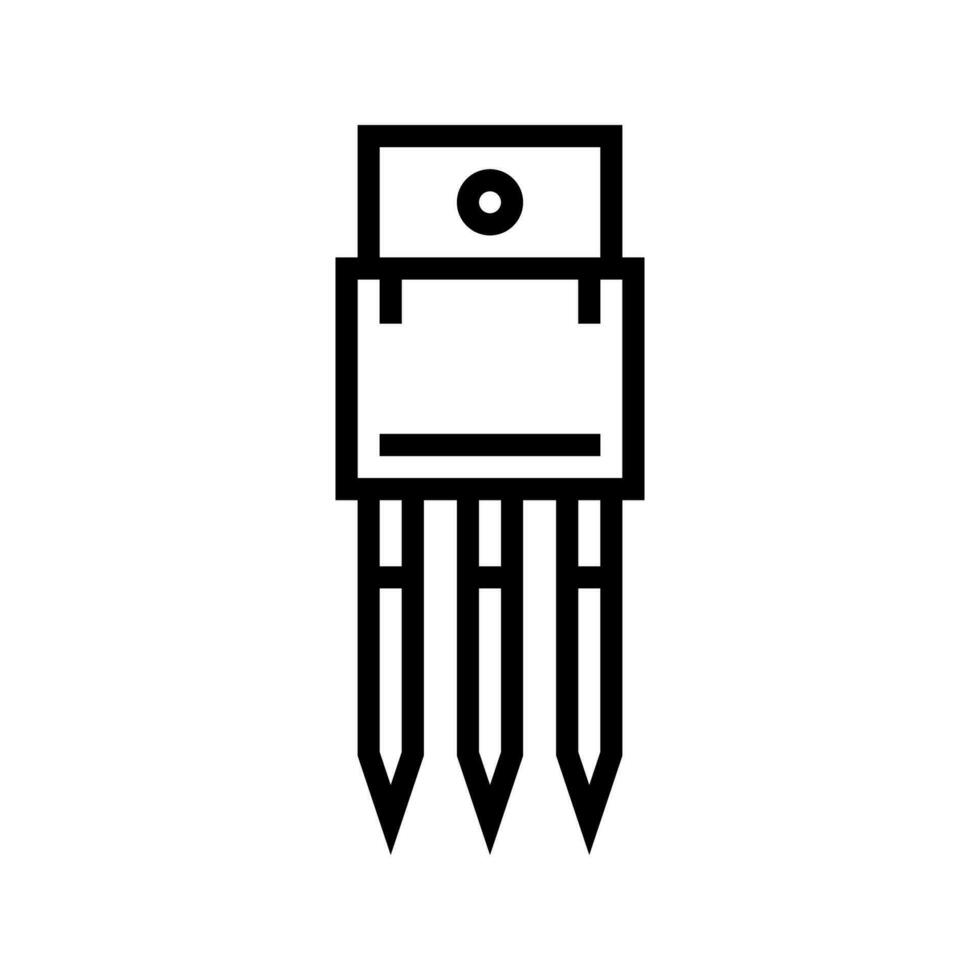 transistor eletrônico componente linha ícone vetor ilustração