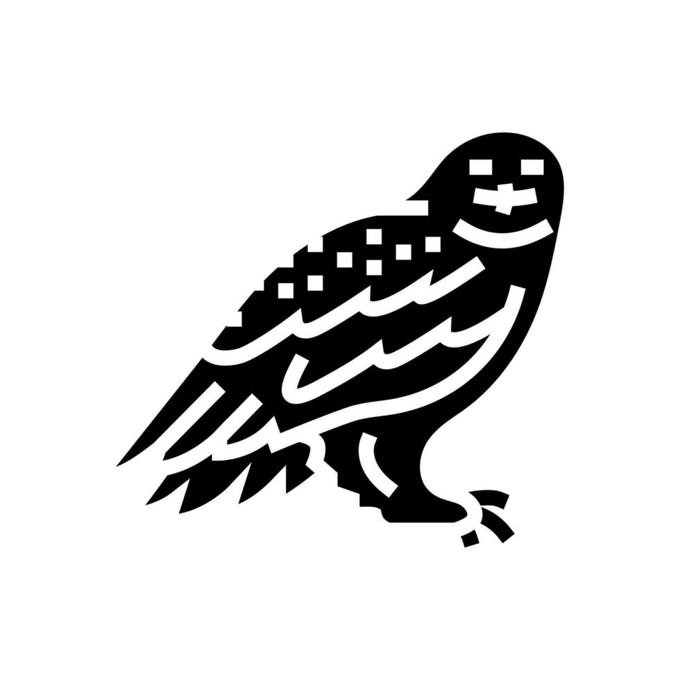 Nevado coruja inverno estação glifo ícone vetor ilustração