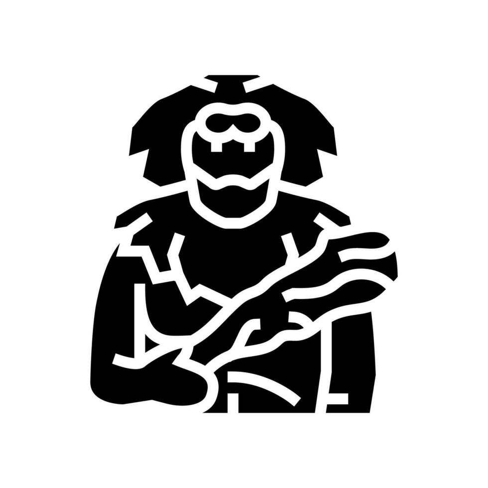 Heracles grego Deus antigo glifo ícone vetor ilustração