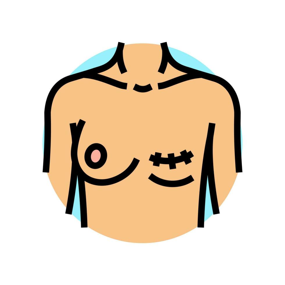 mastectomia cirurgia cirurgia cor ícone vetor ilustração