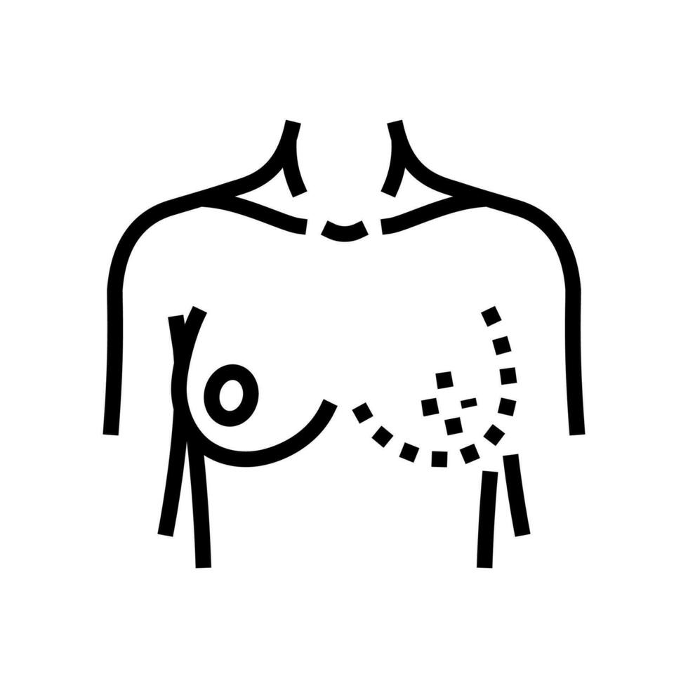 seio reconstrução cirurgia linha ícone vetor ilustração