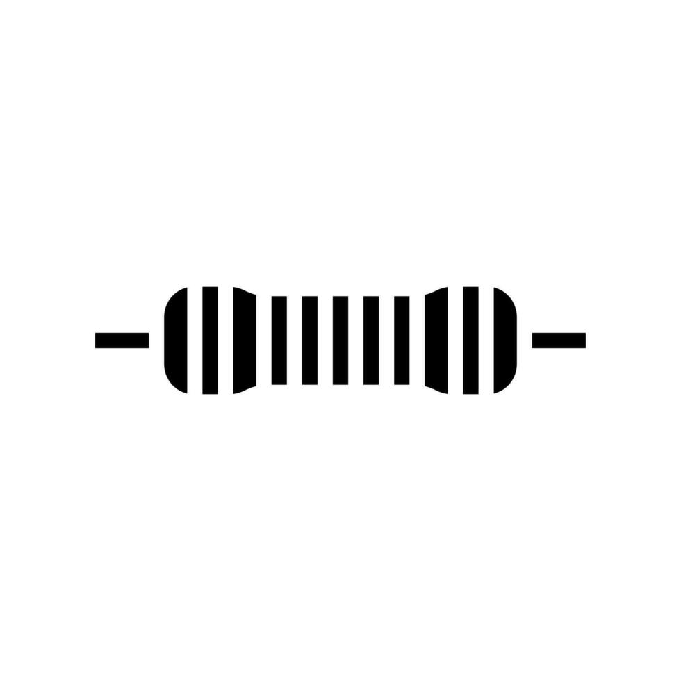 metal filme resistor eletrônico componente glifo ícone vetor ilustração