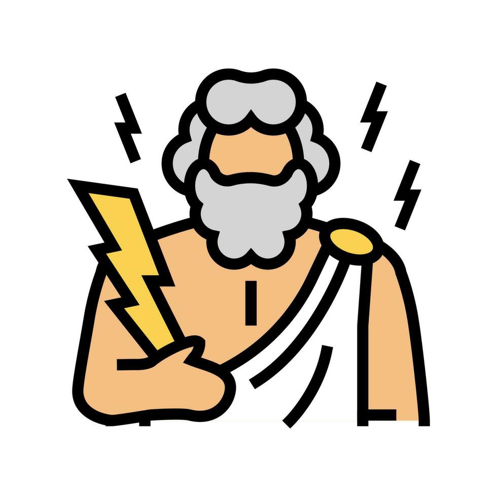 Zeus grego Deus mitologia cor ícone vetor ilustração