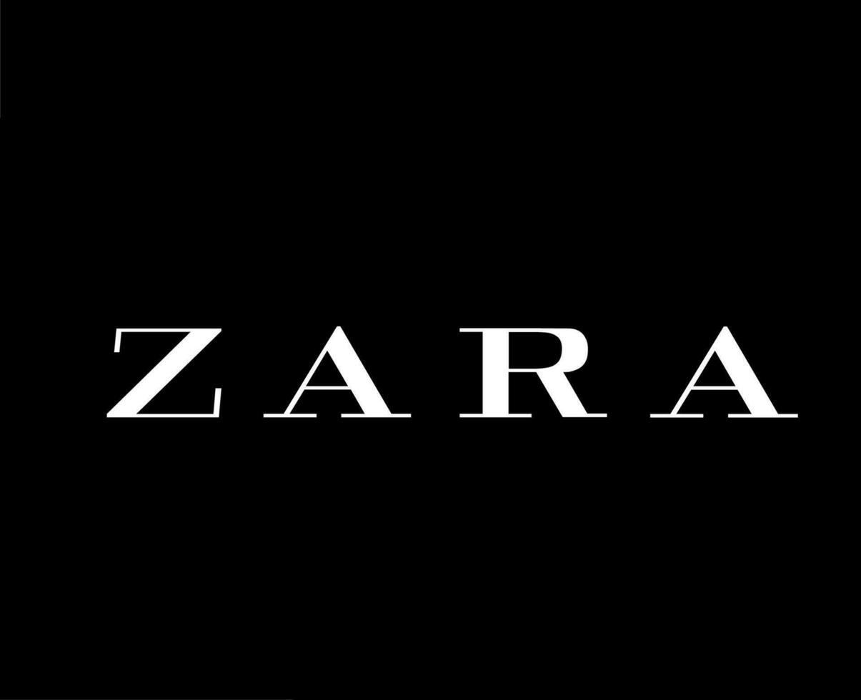 Zara marca símbolo branco logotipo roupas Projeto ícone abstrato vetor ilustração com Preto fundo
