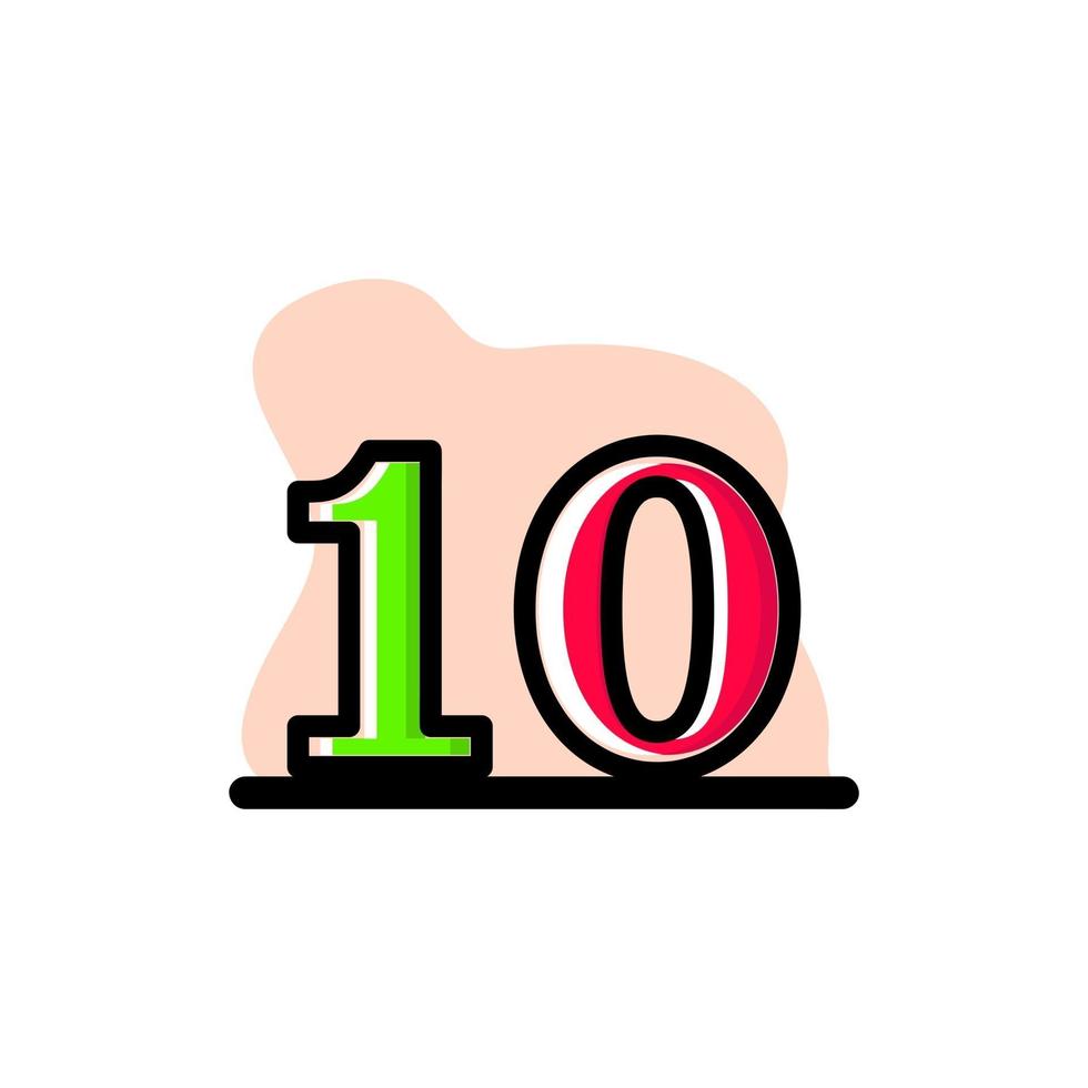 design de ícone de ilustração vetorial conceitual número 10 vetor