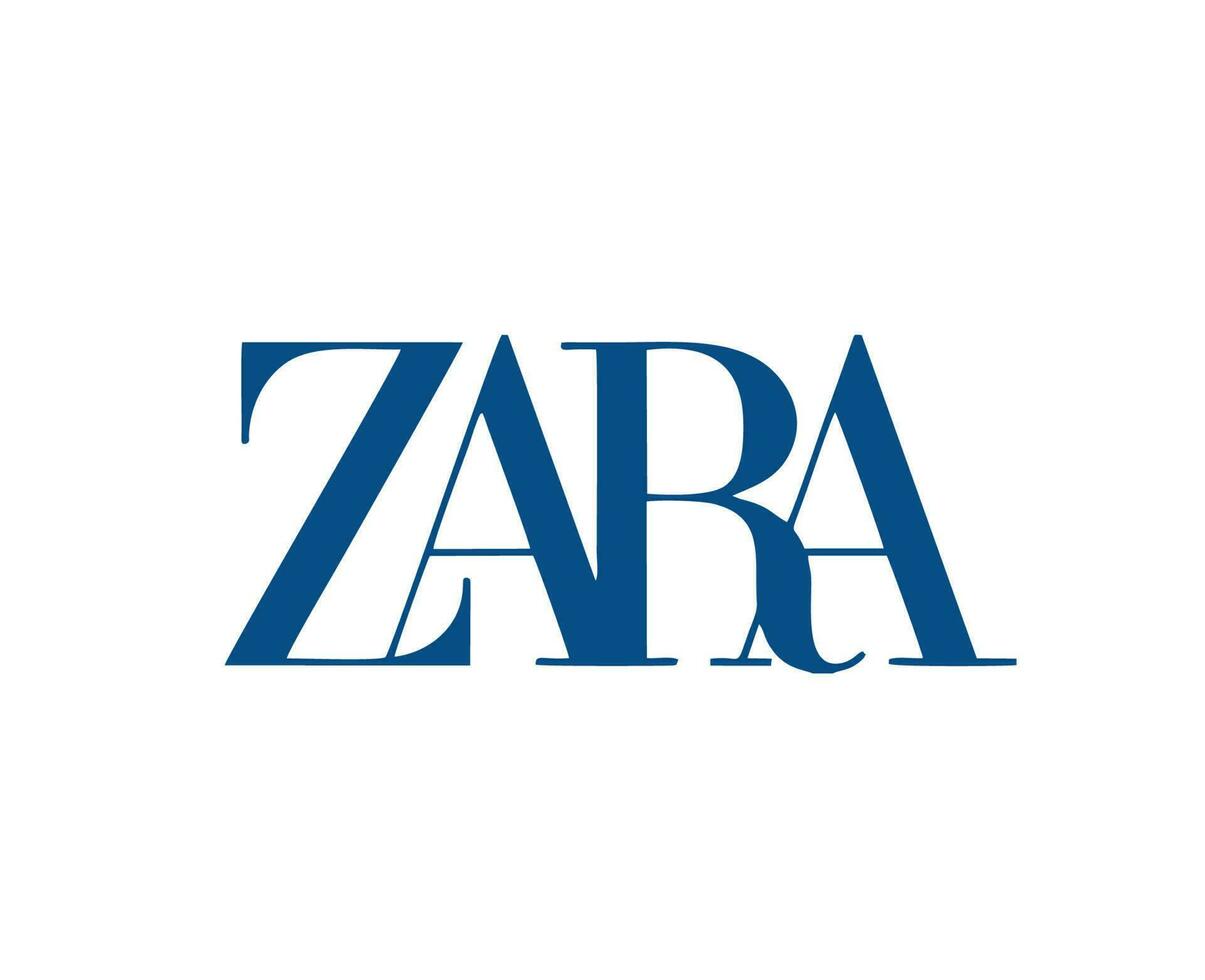 Zara marca logotipo símbolo roupas azul Projeto ícone abstrato vetor ilustração