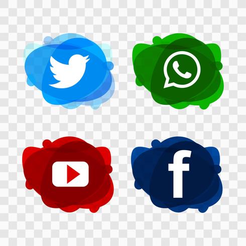 Modern social media icons vector design de conjunto