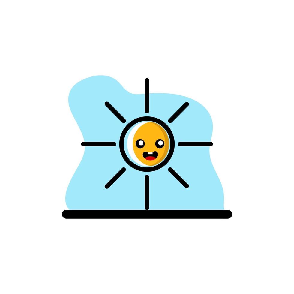 ícone de design de ilustração de personagem de vetor conceitual de sol bebê fofo