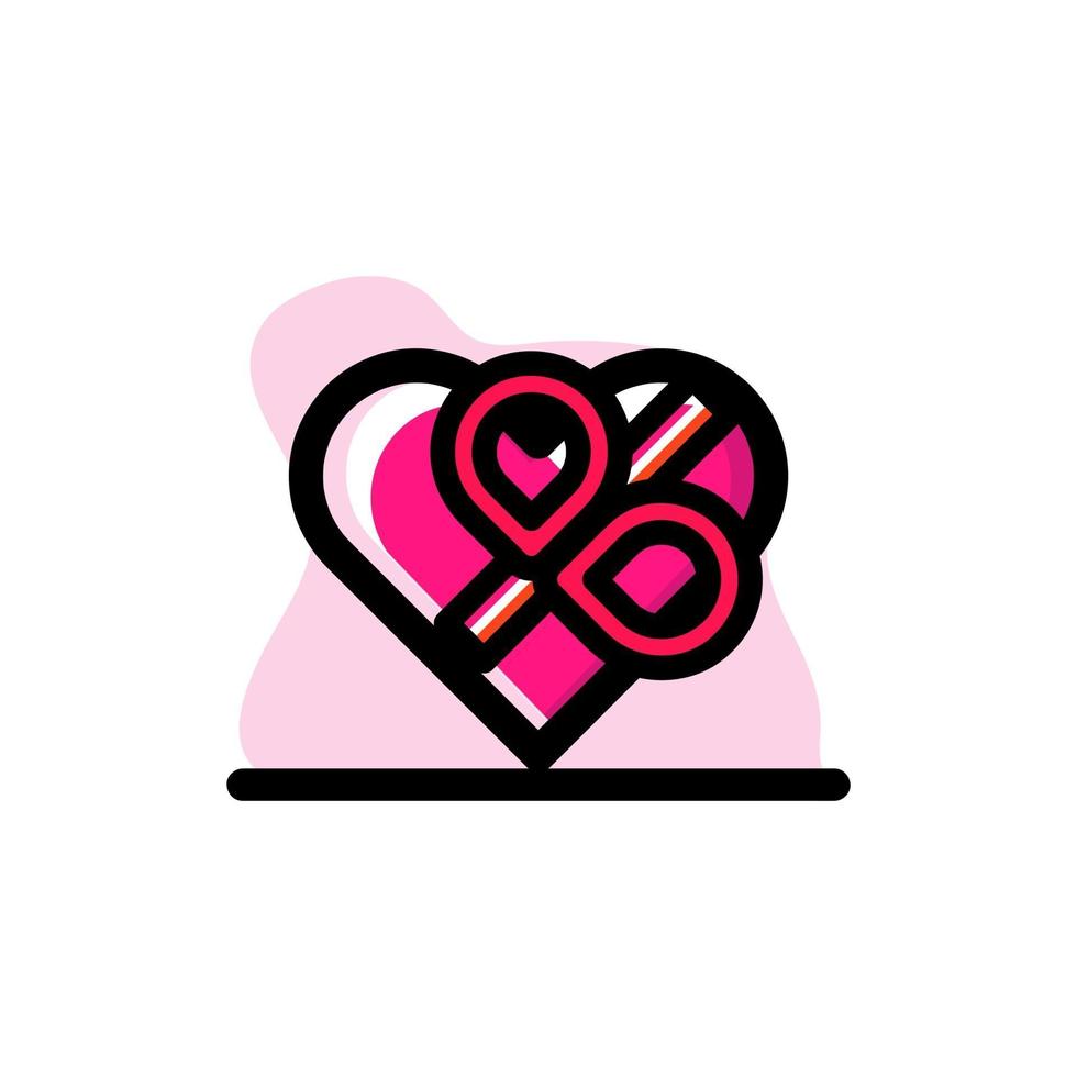 ícone de design de ilustração vetorial conceitual presente de amor vetor