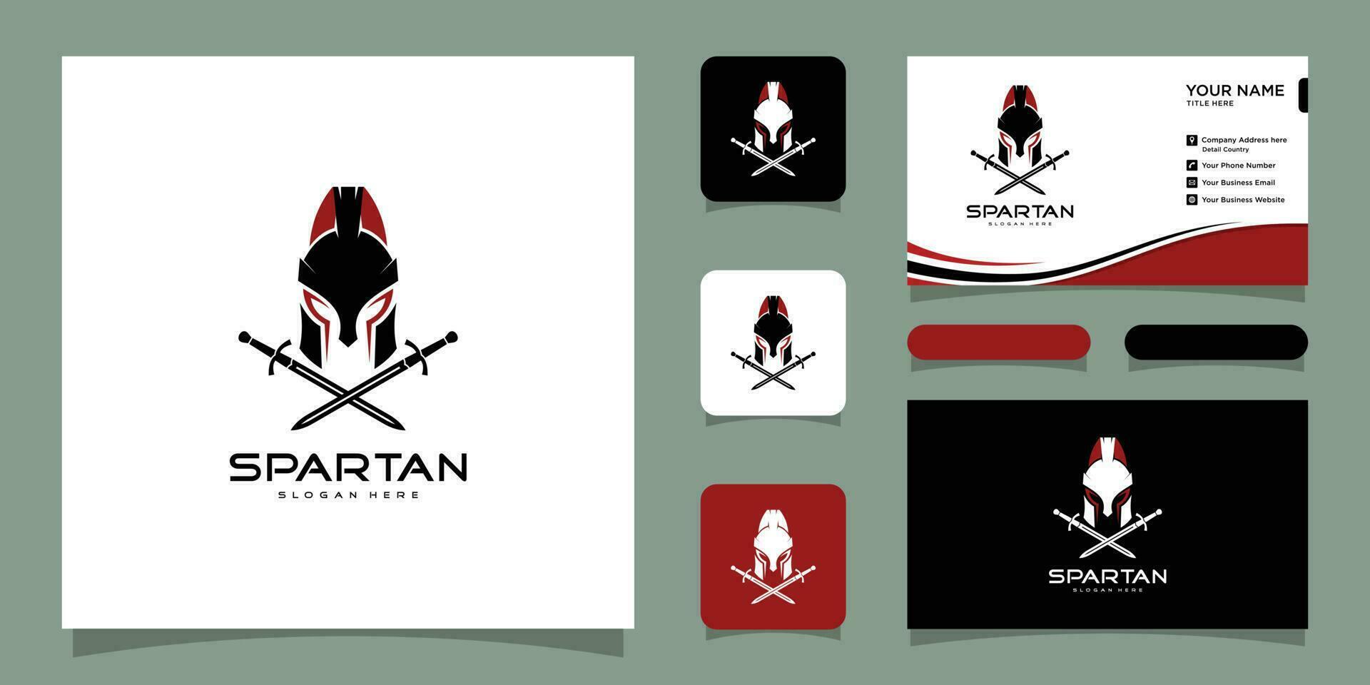 espartano logotipo vetor espartano capacete cabeça proteção e o negócio cartão Prêmio vetor