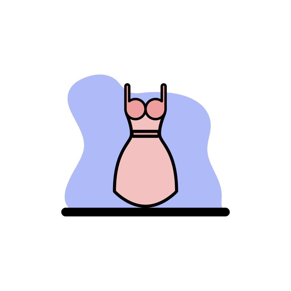ícone de projeto conceitual de vetor lindo vestido rosa