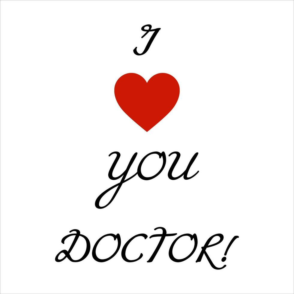 Eu amor você doutor. amor confissão vetor