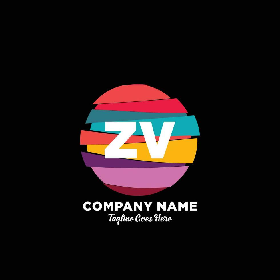 zv inicial logotipo com colorida modelo vetor. vetor