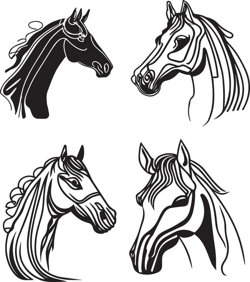 1 linha cavalo cabeça minimalista Projeto vetor ilustração