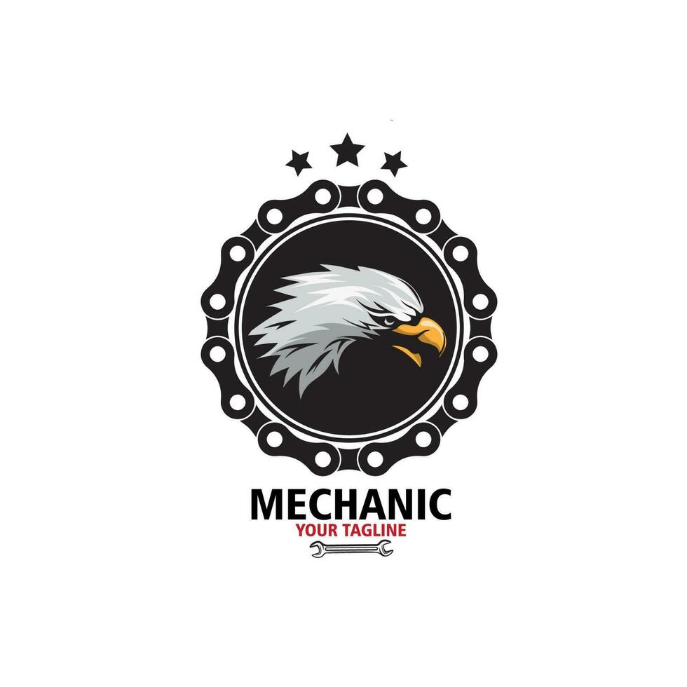 Projeto logotipo Águia mecânico vetor ilustração