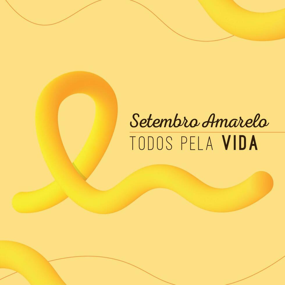 amarelo setembro Câncer fita vetor