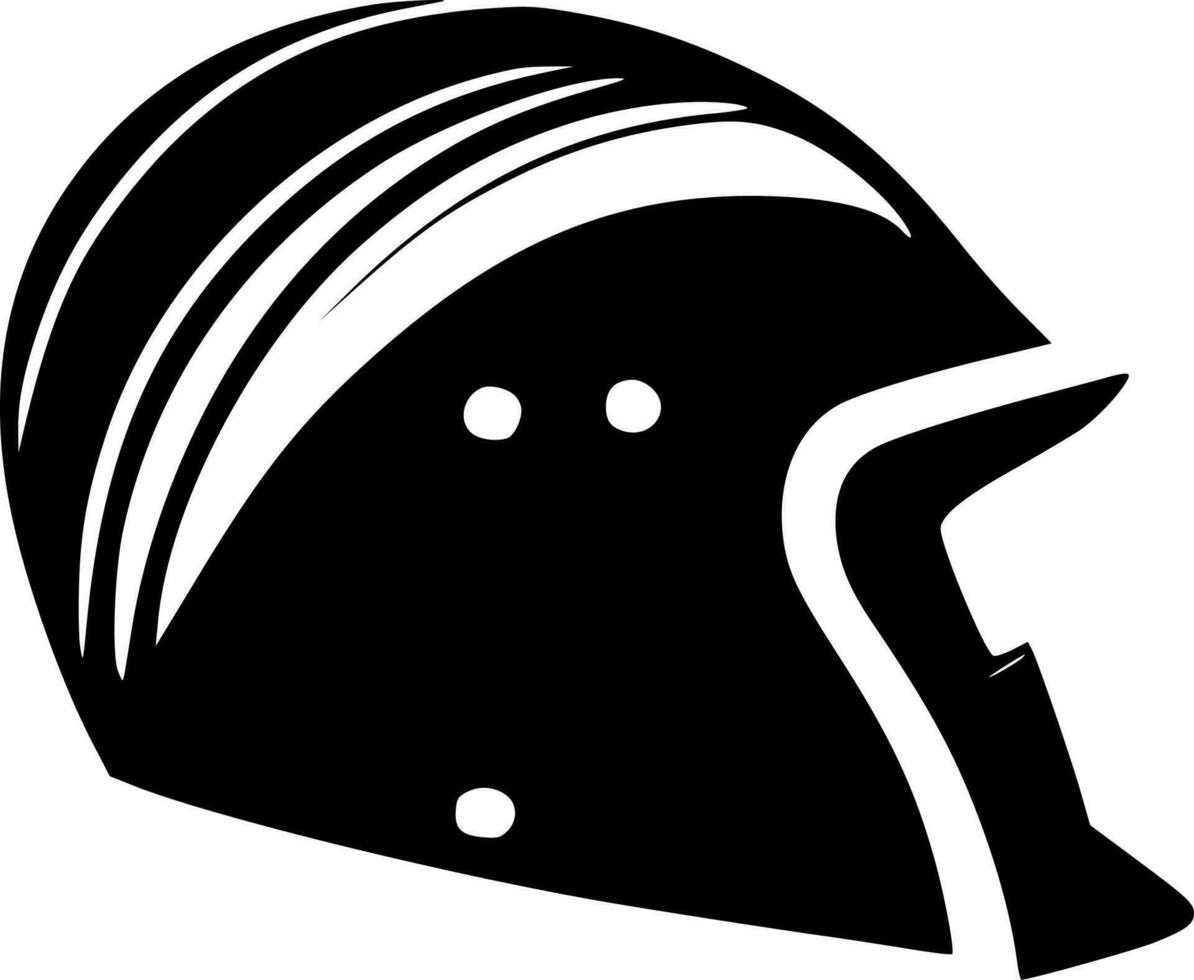 capacete - Preto e branco isolado ícone - vetor ilustração