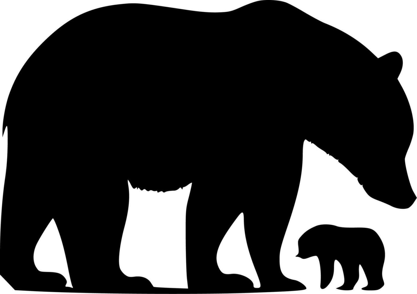 mama urso, Preto e branco vetor ilustração